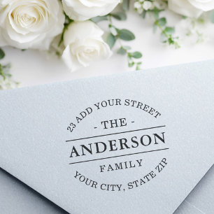 Elegante Familienname-Rücksendeadresse Gummistempel