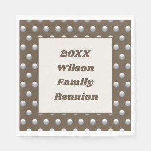 Elegante Family Wiedersehen Silver Polka Dot Patte Serviette