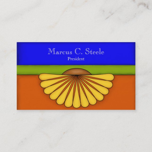 Elegante Fan Blume Business Card Visitenkarte (Vorderseite)