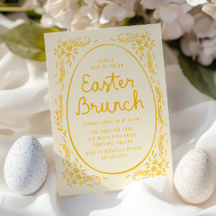 Elegante fantastische gelbe Oster-Brunch-Einladung Einladung