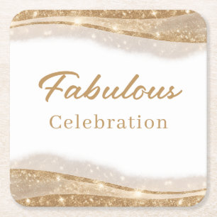 Elegante fantastische goldene Geburtstagsfeier Rechteckiger Pappuntersetzer