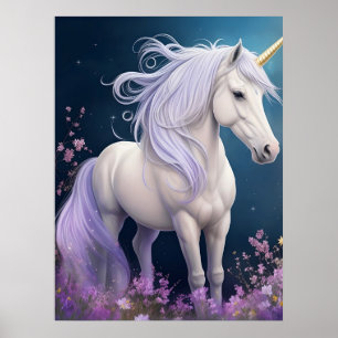 Elegante Fantasy Magical Unicorn Poster