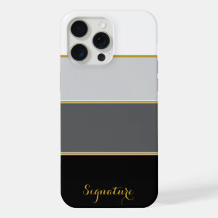Elegante Farbblockstreifen individuelle Namenshüll iPhone 15 Pro Max Hülle