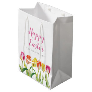 Elegante Farben Blumen Mittlere Geschenktüte