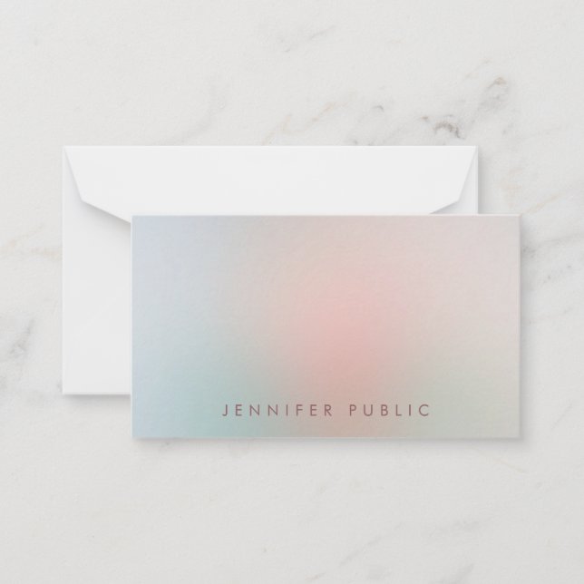 Elegante Farben, handgeschriebenes Monogramm Minim Mitteilungskarte (Vorderseite)