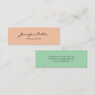 Elegante Farben Moderne Professionelle Einfache Vo Mini Visitenkarte