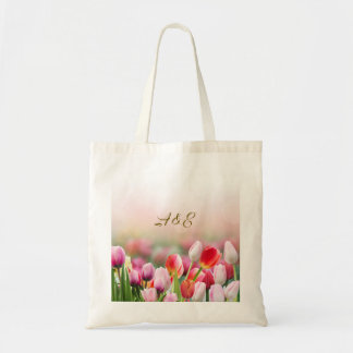 Elegante Farben Tulip Florals Tragetasche