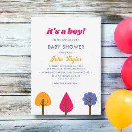 Elegante, farbenfrohe Bäume fallen Babydusche Einladung