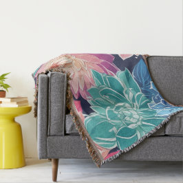 Elegante farbenfrohe Dahlia-Blume auf dunklem Hint Decke