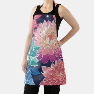Elegante farbenfrohe Dahlia-Blume auf dunklem Hint Schürze