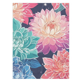 Elegante farbenfrohe Dahlia-Blume auf dunklem Hint Tischdecke