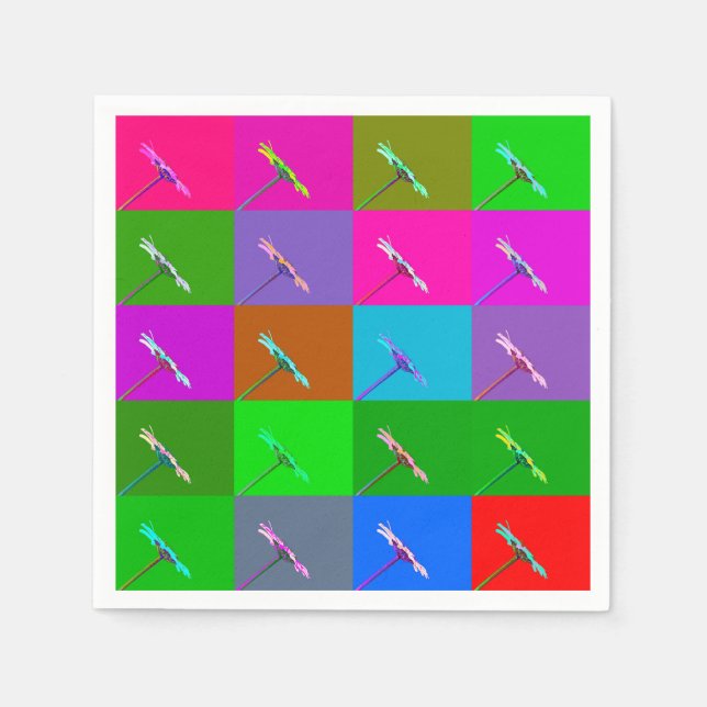 Elegante farbenfrohe Daisy-Plätze, lustige Blumen Serviette (Vorderseite)