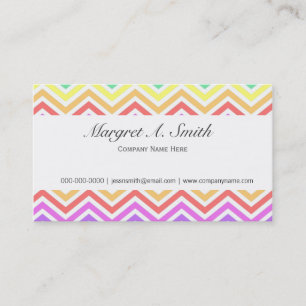 Elegante, farbenfrohe, einfache Regenbogen-Chevron Visitenkarte