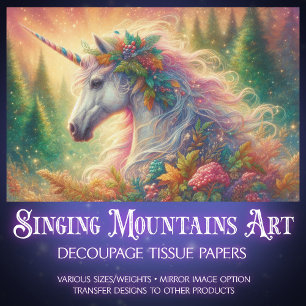 Elegante Farbenfrohe Einhorn Seidenpapier