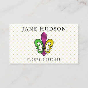 Elegante farbenfrohe Fleur-de-Lis-Geschäftskarten Visitenkarte