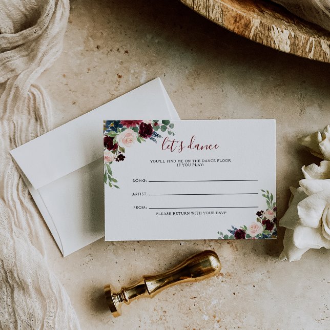 Elegante farbenfrohe florale Hochzeitssongkarte RSVP Karte (Von Creator hochgeladen)
