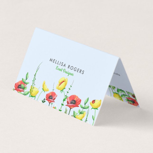 Elegante farbenfrohe Frühlingsblumen - Grenze 3 Visitenkarten (Vorderseite)