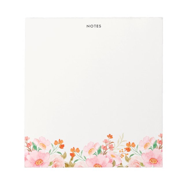 Elegante farbenfrohe Frühlingsblüten Notizblock (Vorderseite)
