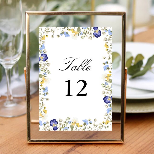 Elegante farbenfrohe Herbsthochzeit Tischnummer (Elegant colorful autumn watercolor floral table number adds warm seasonal charm to wedding tables.)