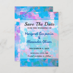 Elegante farbenfrohe Hochzeit mit blauem Rosa Save The Date