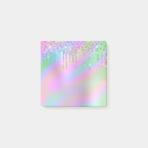 Elegante, farbenfrohe, holografische Glitzer-Tropf Post-it Klebezettel
