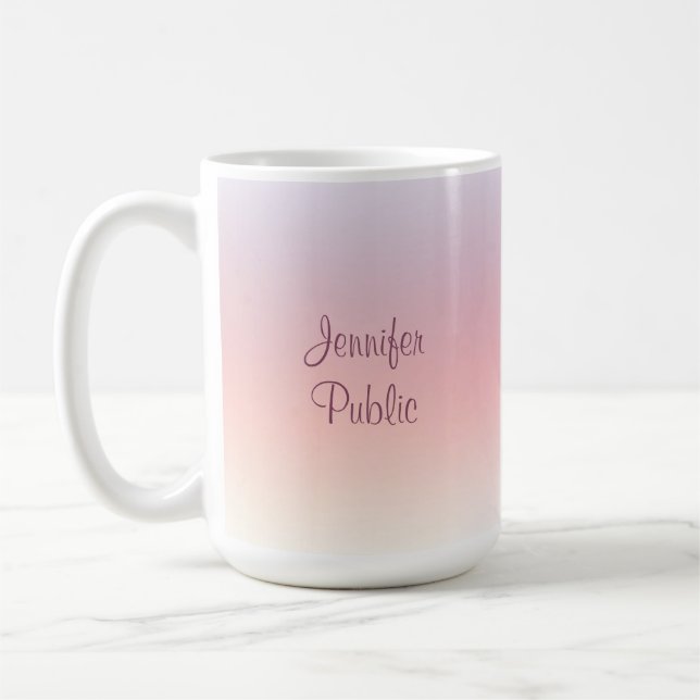 Elegante farbenfrohe moderne, handgeschriebene Skr Kaffeetasse (Links)