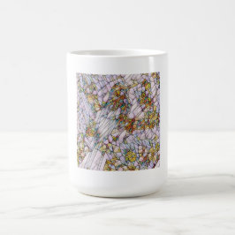 Elegante Farbenfrohe Mosaike Illustrierte Vogelkun Kaffeetasse
