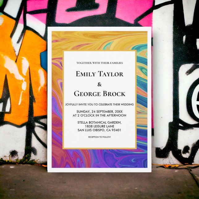Elegante farbenfrohe, nahtlose Abstrakte Hochzeit Einladung (Von Creator hochgeladen)