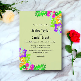 Elegante farbenfrohe Rose Rustikale Blumenhochzeit Einladung