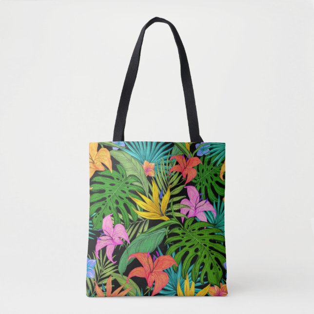 Elegante farbenfrohe Sommer-Tropical Floral Blätte (Vorderseite)