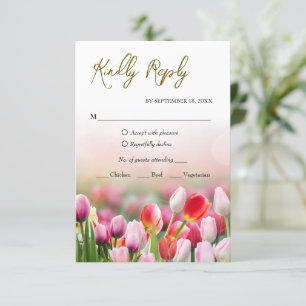 Elegante farbenfrohe Tulip Florals RSVP Card