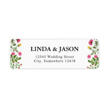 Elegante farbenfrohe Wildblume Hochzeit Rücksendea