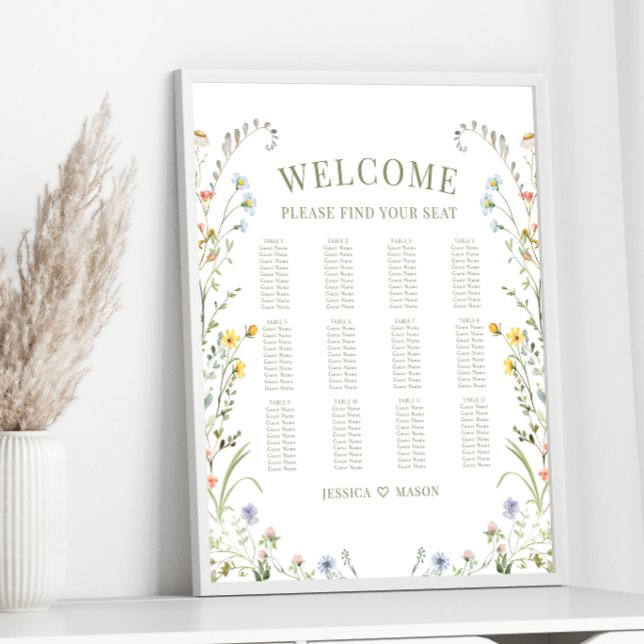 Elegante farbenfrohe Wildblume Hochzeitsstift Poster (Von Creator hochgeladen)