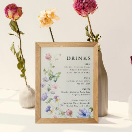 Elegante farbenfrohe Wildblume Wedding Drinks Post Fotodruck