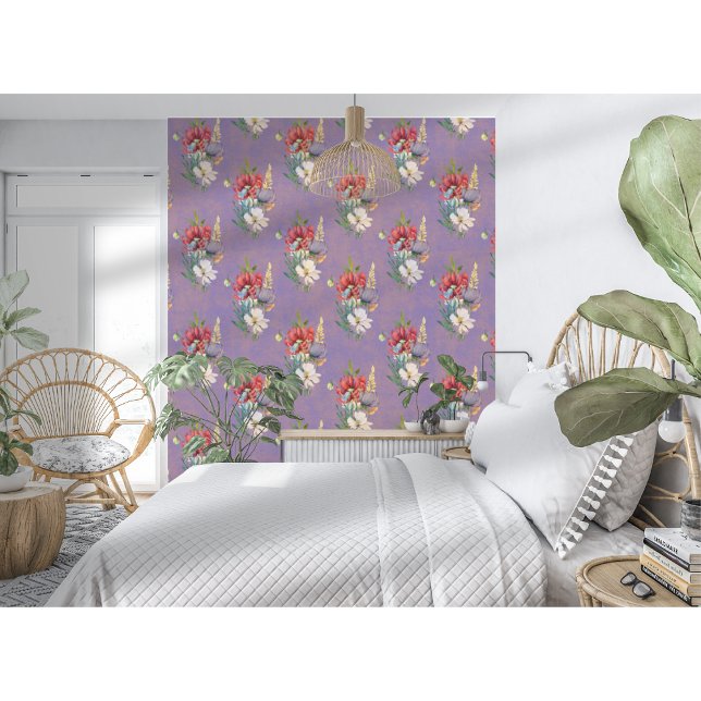 Elegante farbenfrohe Wildblumen auf trostlosen Lil Tapete (Von Creator hochgeladen)