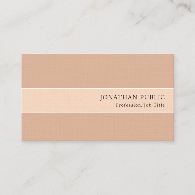 Elegante Farbharmonie Moderner Premium Linen Luxus Visitenkarte (Vorderseite)