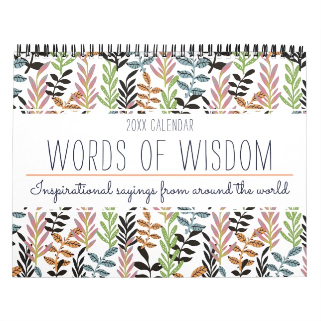 Elegante Farbige Inspirationsquelle Blumenzitat 20 Kalender (Titelbild)