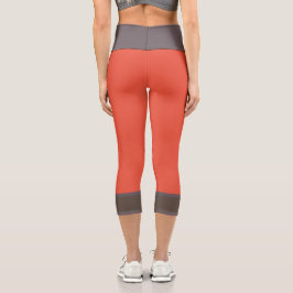 Elegante Farbkoralle Capri Leggings