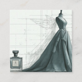 Elegante Fashion Enclosure Card - Gown & Parfüm Begleitkarte