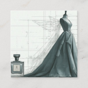 Elegante Fashion Enclosure Card - Gown & Parfüm Begleitkarte