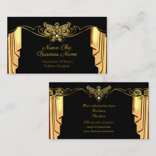 Elegante Fashion Gold Black Drapes Diamonds Visitenkarte