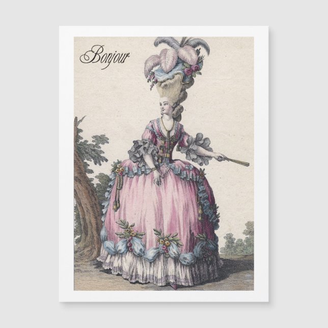 Elegante Fashion Marie Antoinette Grußkarte Magnetkarte (Vorderseite)
