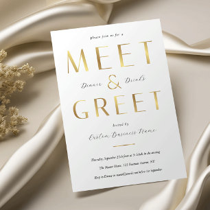 Elegante Faux-Gold-Meet-and-Greet-Unternehmensgesc Einladung