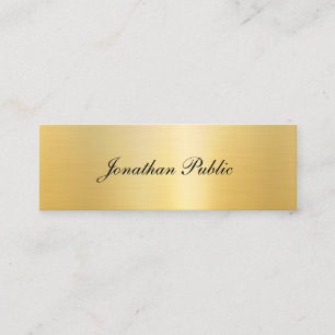 Elegante Faux-Gold-Moderne handgeschriebene Namens Mini Visitenkarte
