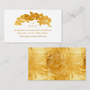 Elegante Faux-Goldfolie-Barock-Hochzeitswebsite Begleitkarte