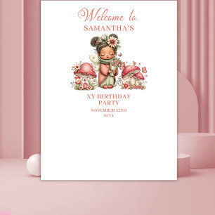 Elegante Feen-Blush-Rosa-Blumen-Geburtstags-Tapete Wandteppich