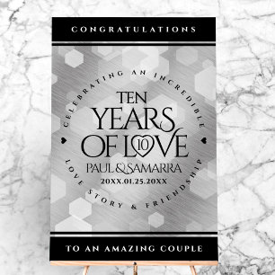 Elegante Feier zum 10. Geburtstag von Zinn Acrylschild