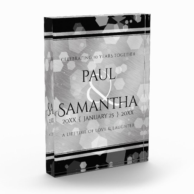 Elegante Feier zum 10. Geburtstag von Zinn Fotoblock (Links)