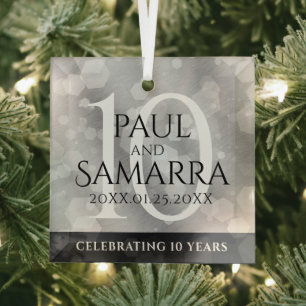 Elegante Feier zum 10. Geburtstag von Zinn Ornament Aus Glas