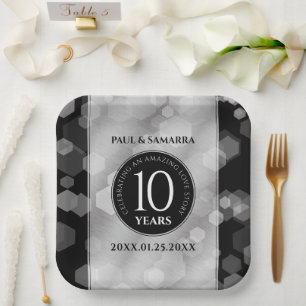 Elegante Feier zum 10. Geburtstag von Zinn Pappteller